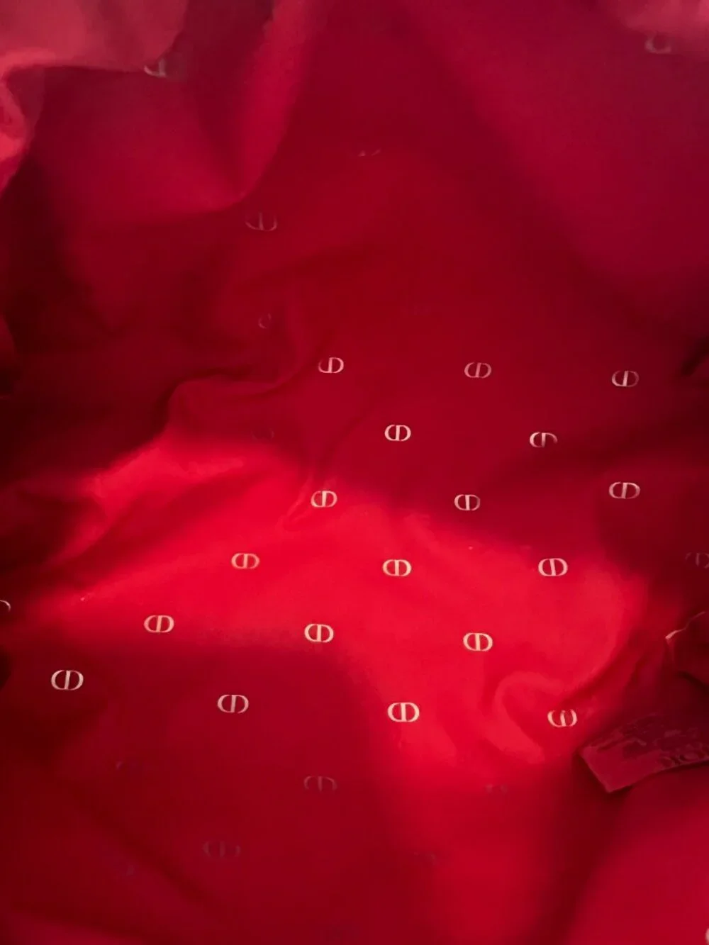 Christian Dior Red Velour Cosmetic Pouch Vanity Bag Travel Case - Picture 6 of 7